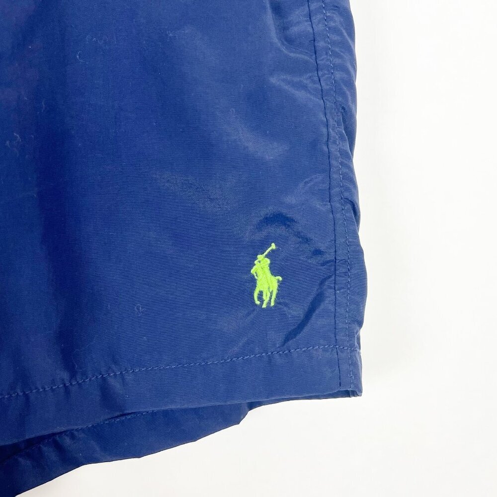 Polo Ralph Lauren Swim Trunks Mens Size XXL 5" Board Short Blue Nylon Mesh Lined - Picture 3 of 15